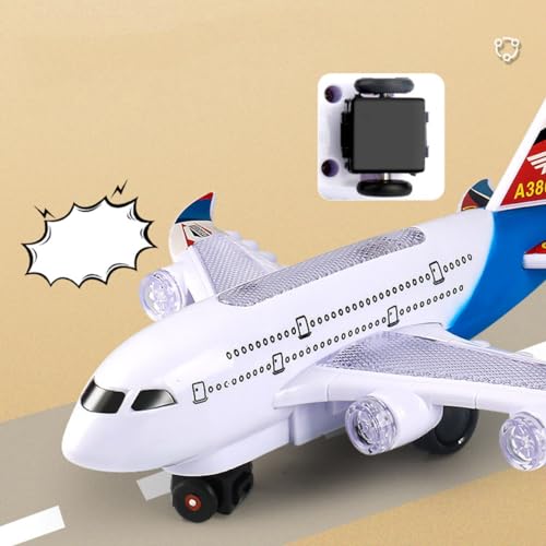 Brinquedo de Avião Airplane Luz Som Movimento para Crianças Fricção