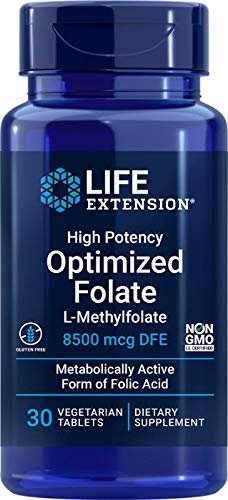 Life Extension High Potency Optimized Folate 30 Vegetarian Tablets