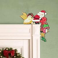 Weihnachts Türrahmen Dekoration - Weihnachtsmann & Elch Holzdekoration