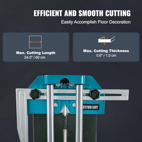 Image of Vevor 24 Inch /600mm Tile Cutter Double Rails & Brackets Manual Tile Cutter 45356 in Cap w /Precise Laser Manual Tile Cutter Tools for Precision Cutting (24 Inch) - Amazon.com