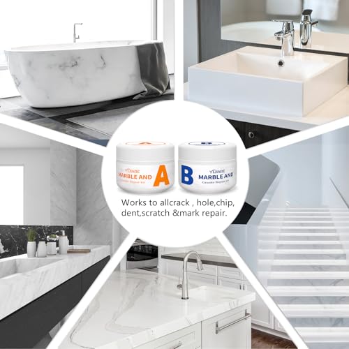 Marble Repair Kit,Tub, Tile and Shower Repair Kit,Shower Tray Repair Kits for Chips Dents Cracks Holes Scratchs, Bath Fix Kit - More Colour Choices - Image 4