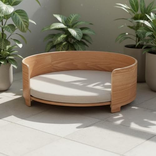 Panier surélevé bois naturel lit chien chat de taille petit - 7