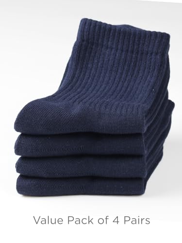 Image of COTTON DAY Unisex School Kids Boys Girls Soft Combed Cotton Athletic Socks