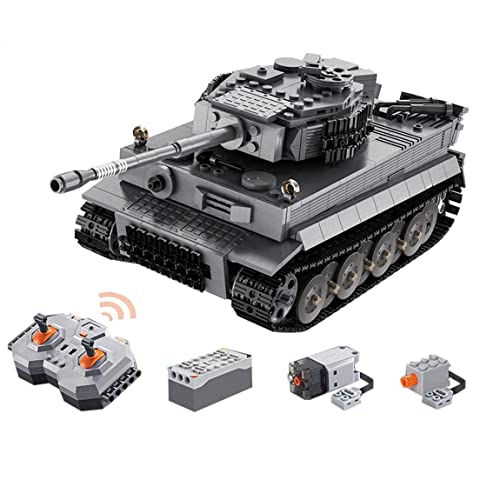 HANHJ Panzer Bausteine,2.4Ghz RC Ferngesteuertes Panzer Modell Bausatz, 2596 Teile Blöcke, Spielzeug für Kinder und… – Bild 3
