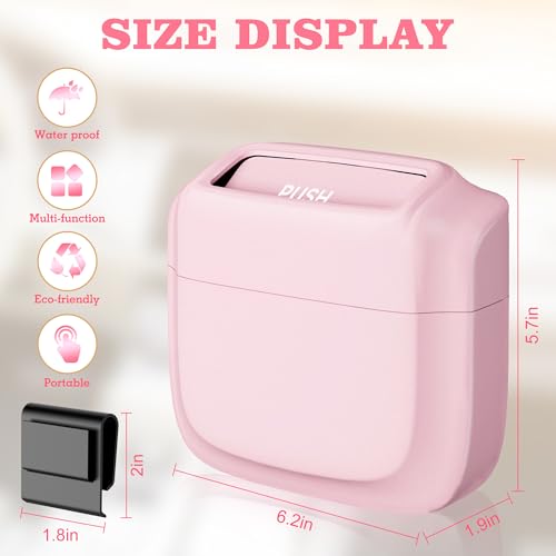 Image of Car Trash Can with Lid, Built-in Storage Garbage Bag, Leakproof Vehicle Trash, Car Accessories for Interior, Mini Garbage Bin for Automotive, Office, Kitchen, Bedroom, with 60pcs Trash Bags,2Pcs