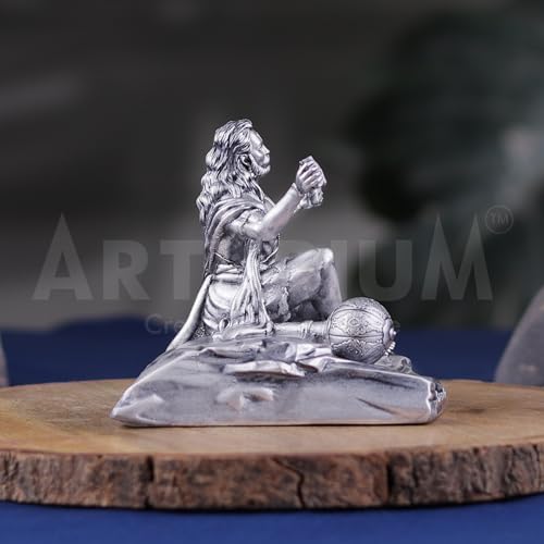 Image of Artarium Bhaktimay Hanuman ji Murti Bajrangbali Idol | Hanuman Ji Statue for Home Decor Gift Article Decorative Showpiece Pack of 1 (Bhaktimay Hanuman ji Silver)