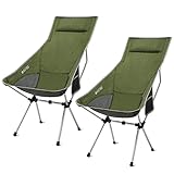 G4Free Upgraded Outdoor 2 Pack Camping Chair Portable Lightweight Folding Camp Chairs with Headrest...