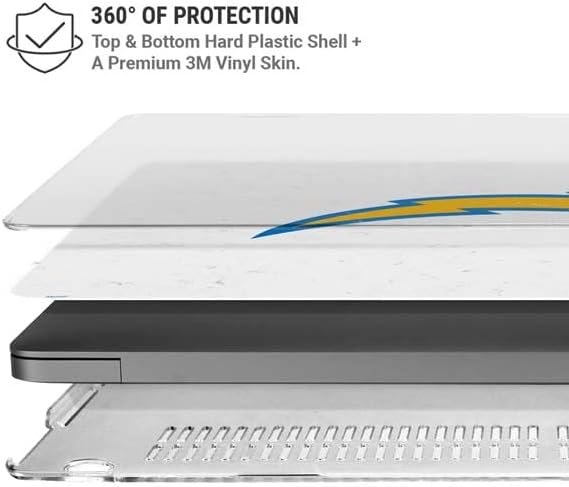 Skinit Case + Skin Compatible with MacBook Pro 14in (2021) - Officially Licensed NFL Los Angeles Chargers Distressed Design