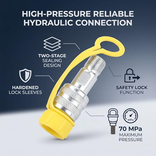 Image of Hydraulic Quick Coupler Set ZG3 /8 High Pressure 70Mpa Quick Connect Coupling Kit Chrome Plated Steel for Hydraulic Hose Pipe