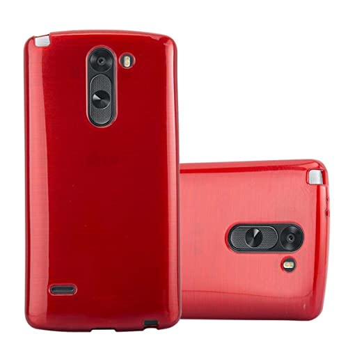 Cadorabo Case Compatible with LG G3 Stylus in RED - Shockproof and Scratch Resistant TPU Silicone Cover - Ultra Slim Protective Gel Shell Bumper Back Skin