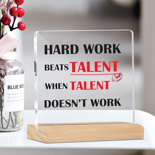 Image of Giftplease Mentor Plaque with Wooden Stand Personalized Gift for Mentor, Coach, Teacher, Appreciation Keepsake, Clear Desk Decor, Inspirational Thank You Gift, Office Table Display MP 74