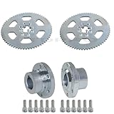 YC Yier 2 Pack Go Kart Sprocket Hub 20mm Bore 5mm Keyway Hardware Kit with #35 Chain 65T Rear Drive Sprocket 6 Hole for Go Cart DIY Parts Mini Bike Drift Trike ATV Quad