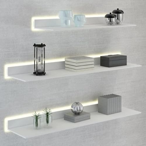 Étagère flottante à plusieurs niveaux LED pour salon et cuisine moderne