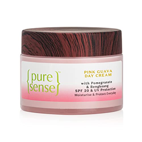 PureSense Pink Guava Day Cream With Pomegranate & Bengkoang Face Moisturizer With SPF 20 & UV Protection For Sun Protection & Deep Moisturization | 60 Ml For Rs. 158 @ 76% off