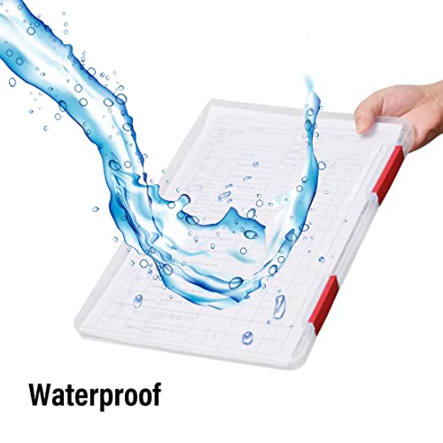 Lemical Portable A4 Magazine File Box Document Paper Organizer With Buckle Closure Transparent Plastic File Container School Office Supplies Clear Desk File Holder #TOP5