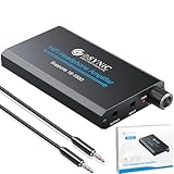 eSynic Portable Headphone Amplifier - Aluminum Alloy High Fidelity Headphone Audio Amp with 2 Stage Gain Switch (16-150Ω) | Rechargeable Designed (8H Playtime) | 3.5mm AUX for MP3/Phone/PC |0003% THD|