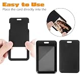 DOPENSPI Star Bells Photocard Holder Keychain with Spring, Black PVC Photo Card Holder Keychain 11,9 x 6,7 cm Idol Photo Display Organizer ID Badge Credit ID Card Protective with Star Bells Pendant