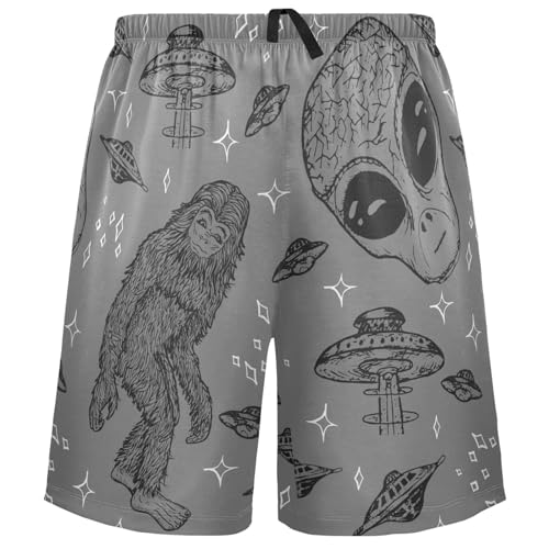 visesunny Mens Sleep Summer Funny Pattern Shorts Lounge Bottoms Soft Comfy Pajama Wear Pants