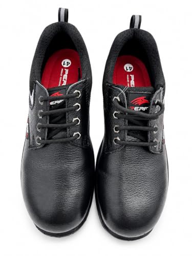 Image of PERF Spider S1 Safety Shoes for Men | Buff Tango Leather | 200J Steel Toe Cap | Oil & Acid Resistant PU Sole | SR Slip-Resistant |