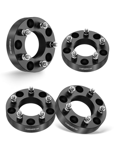 EVIL ENERGY 5x5.5 to 5x5.0 Wheel Adapters Compatible with Ram 1500 Ford F-150 E-150 1.5 inch Lug Centric Wheel Spacers 4 pcs 5x139.7 to 5x127 mm with 87.1 Hub Bore 1/2x20 Stud Not Hubcentric Black