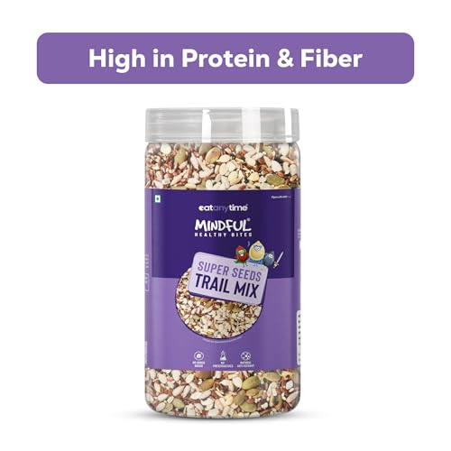 Image of EAT Anytime Super Seeds Trail Mix - 600 g| Healthy Mix of Chia, Pumpkin, Flax, Sunflower, White & Black Sesame Seeds | High Fiber & Protein | No Added Sugar, No Preservatives | Natural Antioxidants