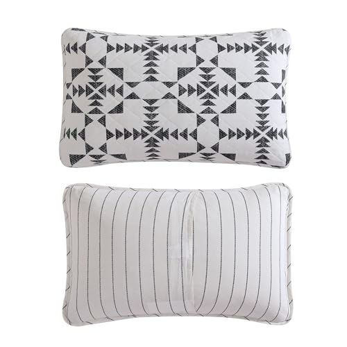 Image of Eddie Bauer - Twin Quilt Set, Reversible Cotton Bedding with Matching Sham, Luxurious Bedding Set (Arrowhead Charcoal, Twin)