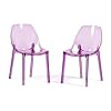 SIEDITI FUORI E DENTRO Sedie moderne in policarbonato trasparente, sedie impilabili di design per sala da pranzo e cucina trasparenti - Luce (2 Sedie, Rosa)