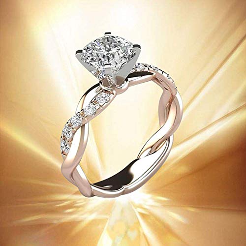 iLH Clearance Deals Rings,Silver Ring Womens Diamond Engagement Wedding Band Rings Jewelry Gift for Moms (Rose Gold, 10) - Thumbnail 5