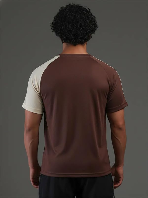 Image of CHKOKKO Gym Tshirt for Men Workout Regular Fit Sports Activewear Man Tshirts with Round Crew Neck and Half Sleeves for Yoga Running&Outdoor Activities