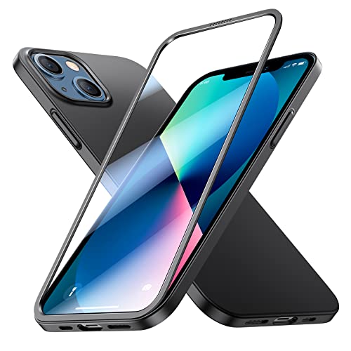[ Full Protection ] Slim Case Compatible for iPhone 13 6.1 inch(2021), JOYROOM Ultra Thin Protective Slim Fit Cover with 2 Pcs Screen Protectors, Black