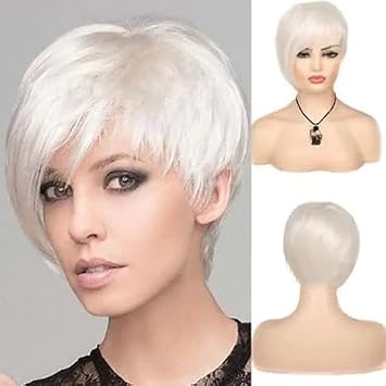 FCHW Short Hair Wig Pixie Cut Synthetic Straight For Black African American Women