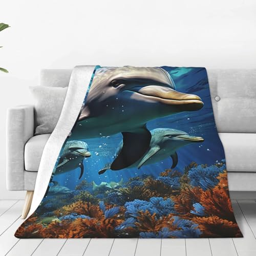 Couverture dauphin douce en microfibre pour des soirées cocooning