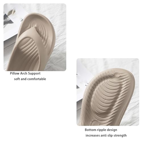 Pillow Arch Support Flip Flops for Women Men, 2025 New Comfort Lightweight Walking Sandals Beach Shoes(Black,7.5-8)4