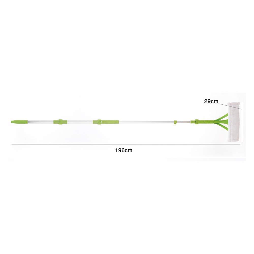 Telescópico Mango Plegable Cristal Limpieza Esponja Mop Extensible Ajustable Limpiador De Ventana，Verde,Green