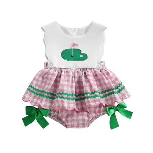 ZAXARRA Baby Girls Golf Romper Sleeveless Plaid Girl Romper Dress Infant Girl Summer Clothes