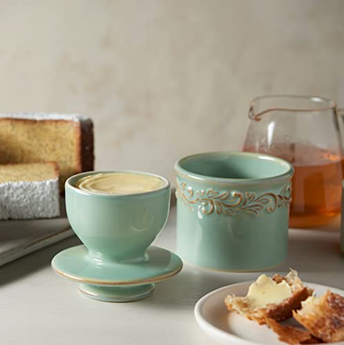 Butter Bell - The Original Butter Bell Crock By L Tremain, A Countertop French Ceramic Butter Dish Keeper For Spreadable Butter, Antique Collection, Sea Spray #TOP1