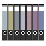 Ordneretiketten | 7 Aufkleber für schmale Akten-Ordner | Farb-mix Dezent Set 2 | selbstklebende Design Akten-Etiketten | Deko Sticker für Rückenschilder Ordnerrücken | zum Beschreiben