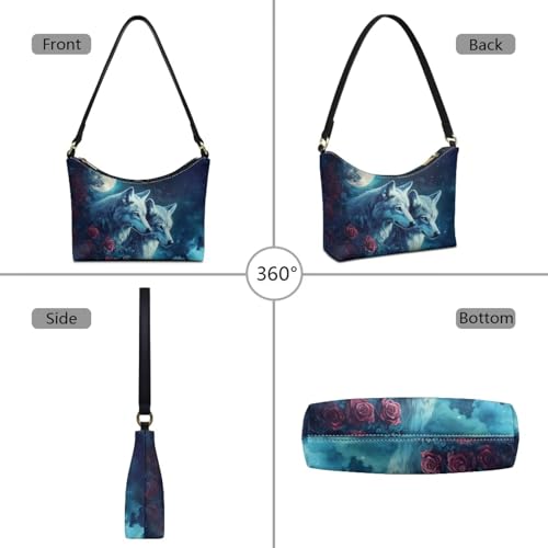 Image of Handbag for Women Leather Underam Shoulder Bag with Zipper Fashion Work Purse Waterproof Travel Wallet
