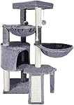 WANG XIN Three Layer Cat Tree with Cat Condo and Two Hammocks,Grey