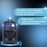 STAHLWERK Elektroden-Schweißgerät ARC 200 MD – Vollausstattung – MMA (E-Hand) bis 200 A, flexibel einsetzbar ohne Gas, kompakt & leicht, Smartkühlung, Hotstart-Automatik, Anti-Stick-Funktion – Ansicht 6