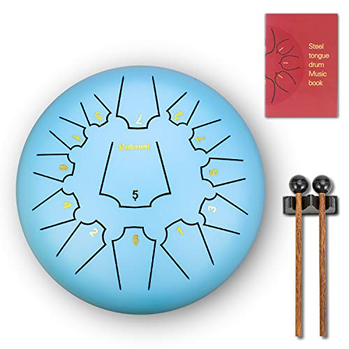 12 Inch 13 Note Titanium Steel Tongue Drum Percussion Instrument Hand Pan Drum with Drum Mallets Carry Bag