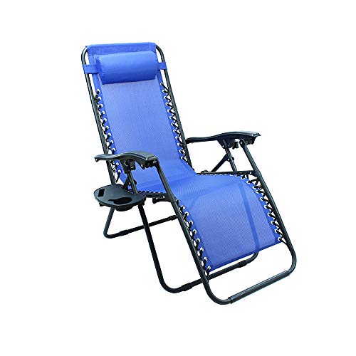 Chaise longue pour le camping et la plage couleur bleu océan