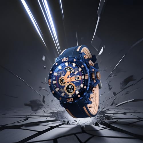 Image of Carlington Velocity Series Analog-Digital Sports Watches for Men and Boys with Alarm, Stopwatch, Backlit Display, Dualtime, Silicone Rubber Strap, Water & Shock Resiatant - CT 8136