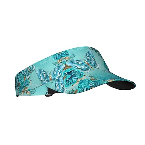 Casquette soleil papillon bleu clair réglable contre la chaleur - 2