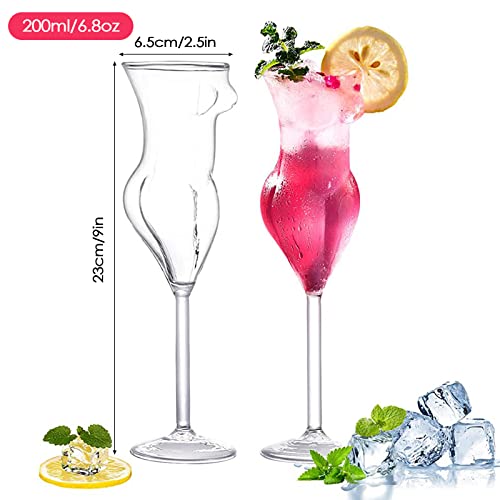 Kekafu RJHG1360LOT4@#LRF 3 Pcs Wine Glass Goblet Body Shape Cocktail Glass Creative Women Body Shaped Glass Champagne Goblet thumb #1