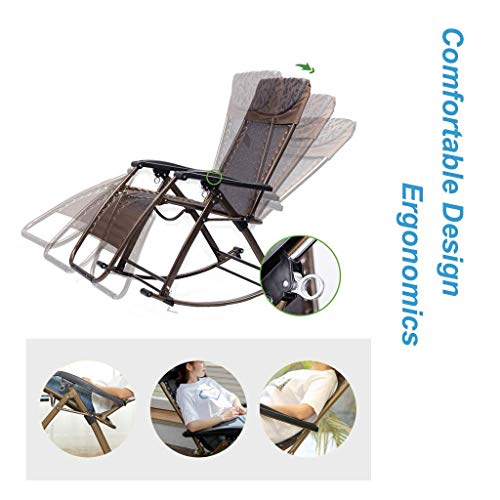 Silla mecedora reclinable de jardín y balcón con estructura plegable 5