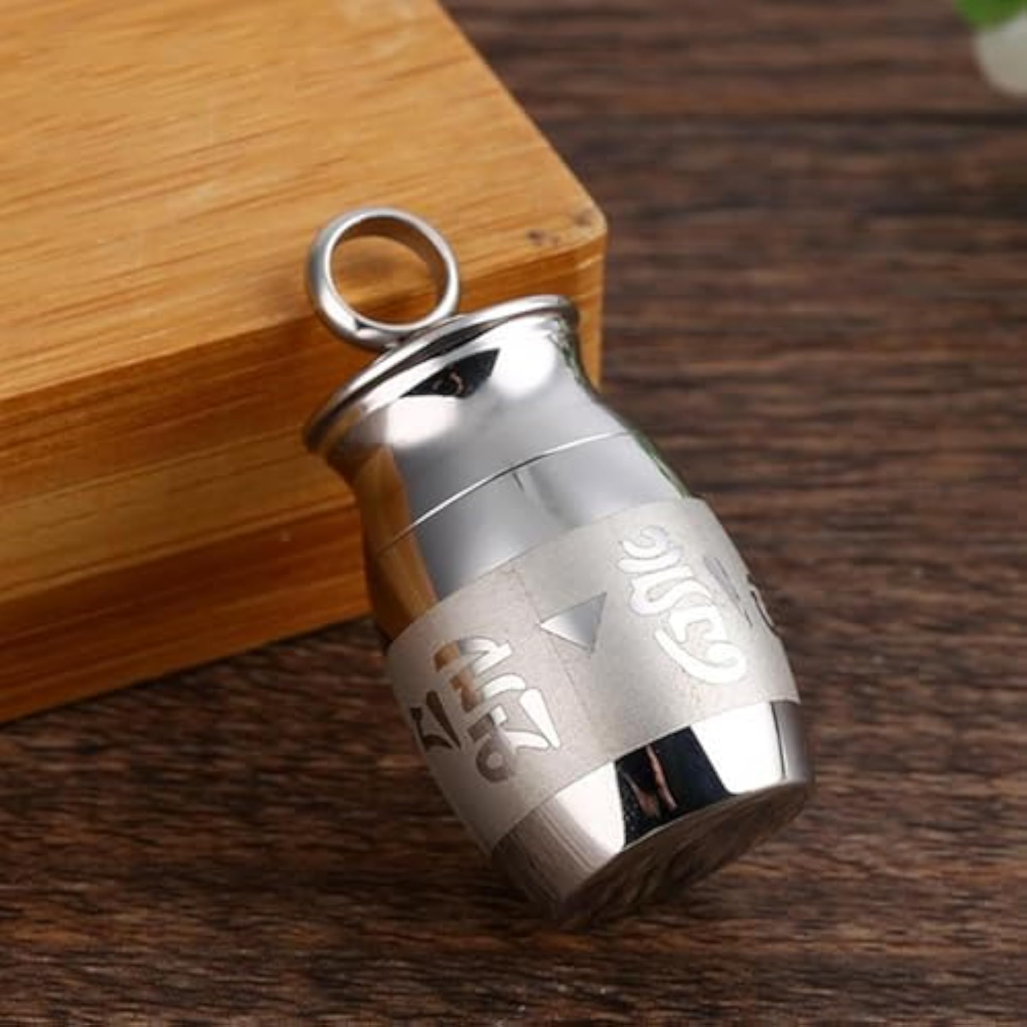 Titanium Steel Urn Pendant Perfume Bottle Locket Charm