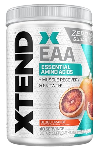 Image of Xtend EAA + BCAA Powder for Muscle Recovery & Lean Muscle Growth, 9 Essential Amino Acids for Intra Workout or Post Workout Recovery, 10g EAAs Per 2 Servings, Blood Orange 40 Servings (Pack of 2)