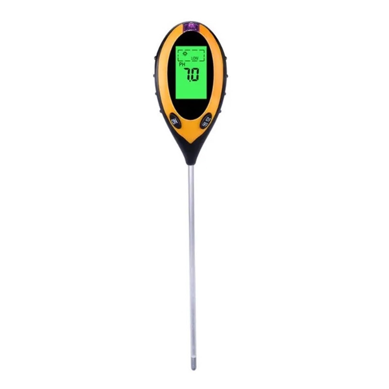 4 In 1 Digitaler Bodentester Boden PH-Monitor Temperatur Feuchtigkeitsmesser Bodendetektor Sonnenlichttester for Gartenpflanzen Landwirtschaft Einfache Bedienung