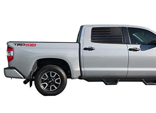 Miniatura 2 de Tactical Decals - USA Flag Decals for Toyota Tundra Crew Max in Matte Black for side windows - TC4A